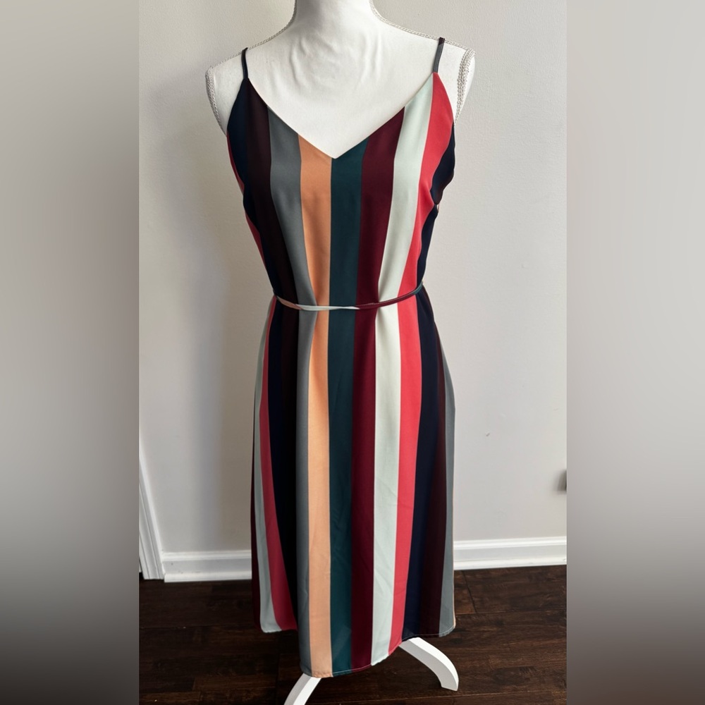 Lulu's Multicolor Striped Midi Dress